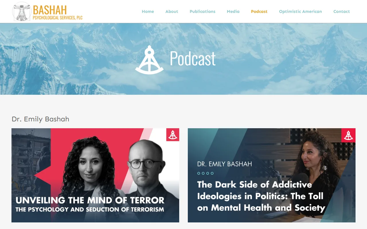 Screenshot of Podcast on bashahpsychological.com