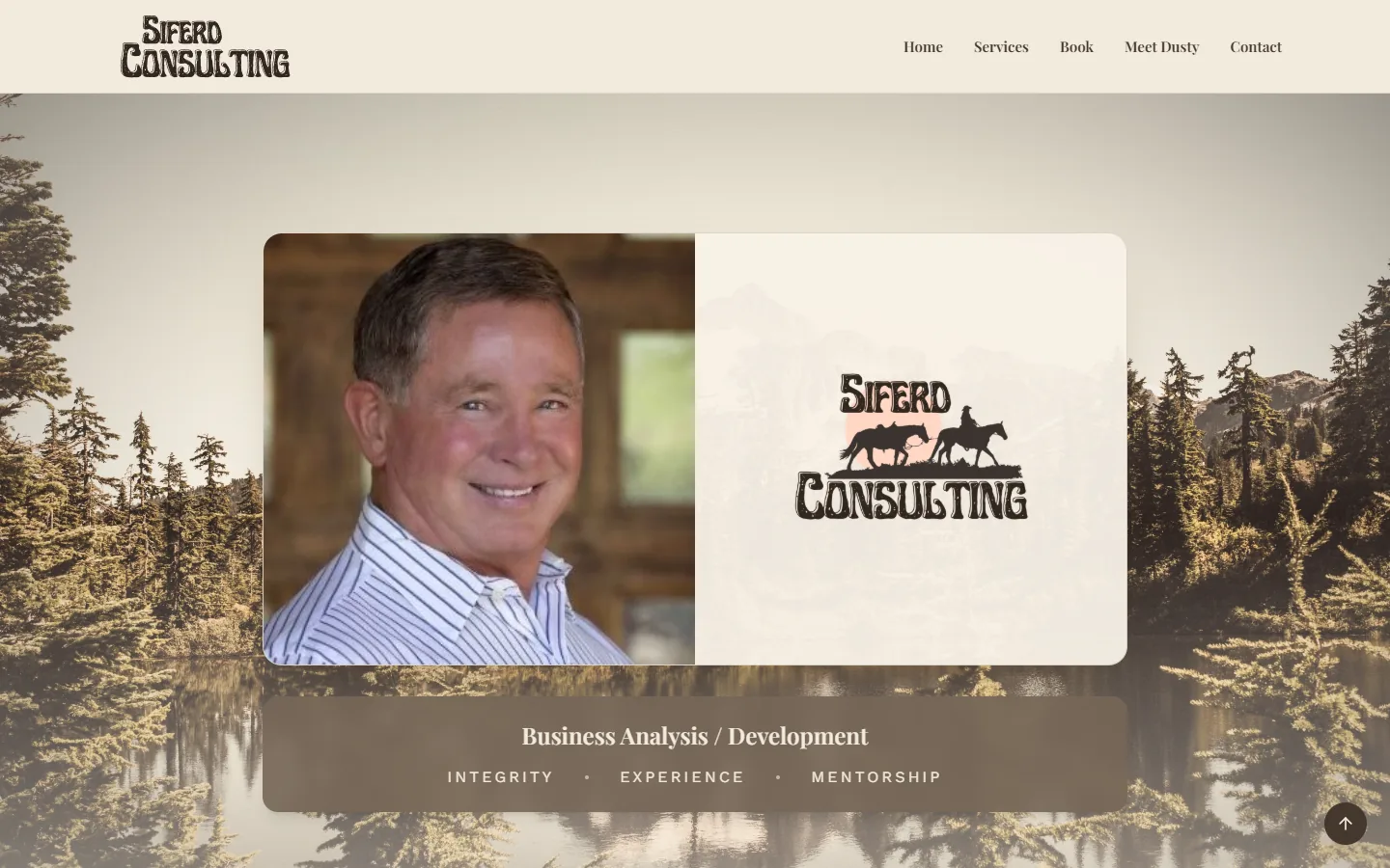 The Siferd Consulting website on desktop